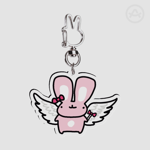 Angel Bunny Acrylic Keychain
