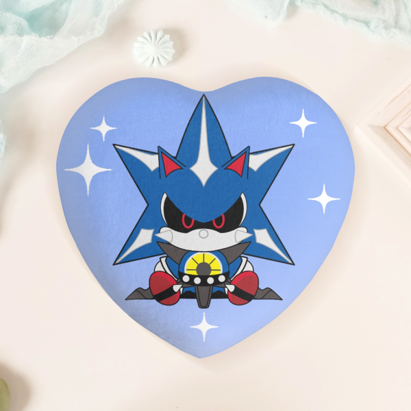 Neo Metal Heart Shape Plush Badge