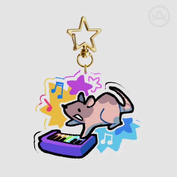 Neil banging out the tunes - Rat Keychain