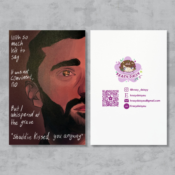 Doomed Yaoi Lyrical Postcard Print