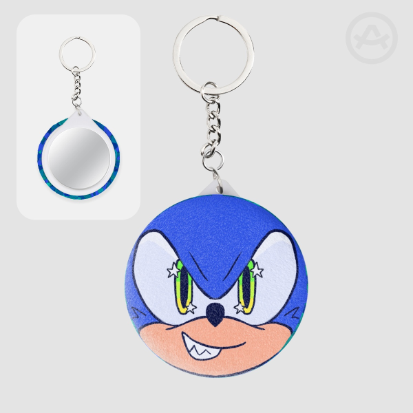 Plush Badge Mirror Sonic keychain!