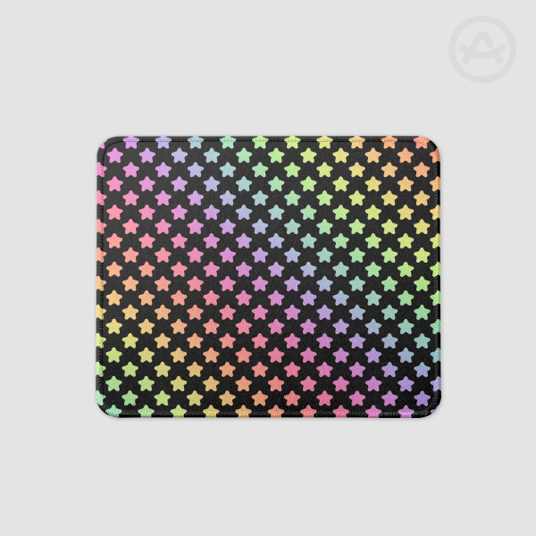 Rainbow Star Square Mouse Pad
