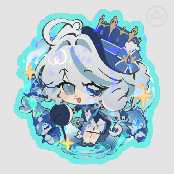 Colored Edge Die Cut Stickers - Furina Genshin Impact