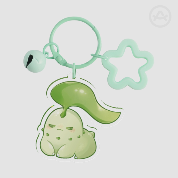 Chikorita acrylic charm