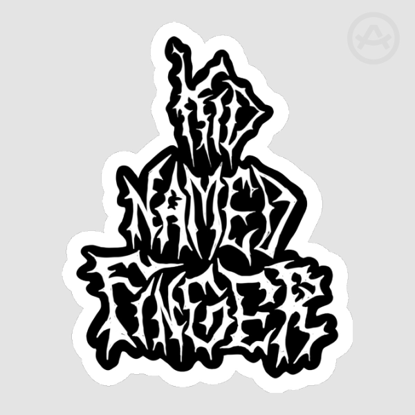 Metal Band Font Kid Named Finger Die Cut Sticker