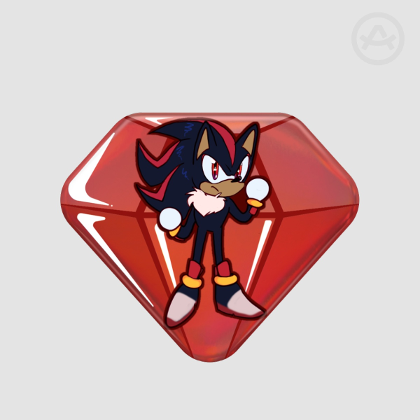 Shadow Chaos Emerald Holographic Badge