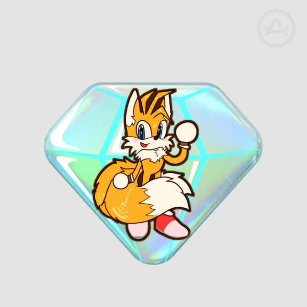 Tails Chaos Emerald Holographic Badge