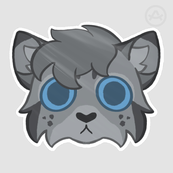 Feather Cat Head Sticker