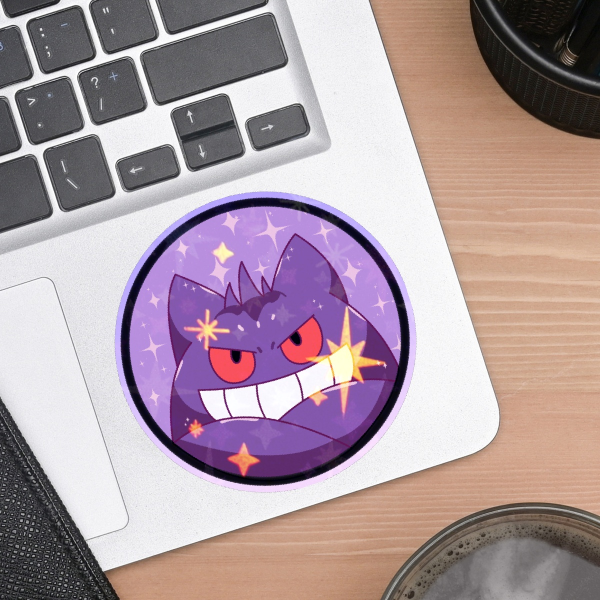 Round Sparkling Gengar Sticker