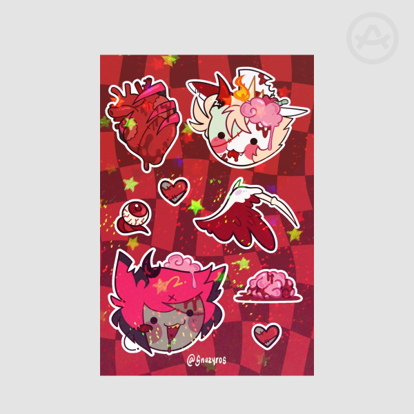 RadioApple Halloween Zombie Holo Sand Star Sticker Sheet [Hazbin Hotel]
