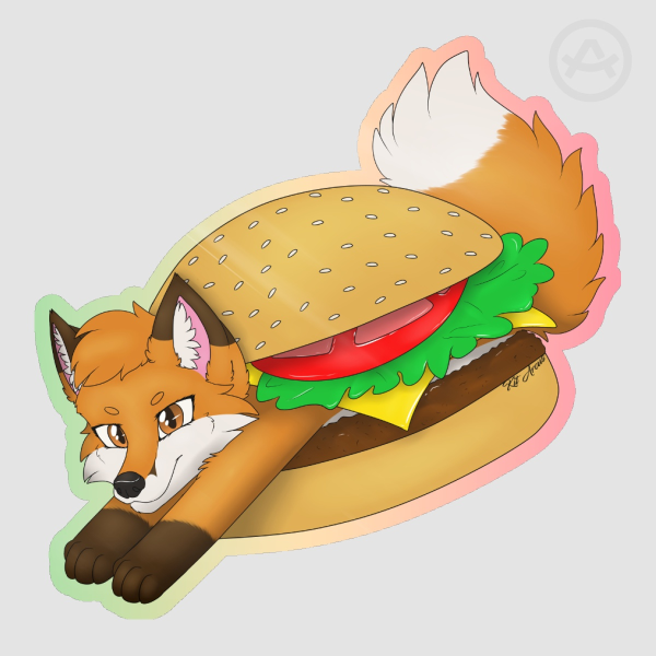 Burger Fox - Die Cut Stickers
