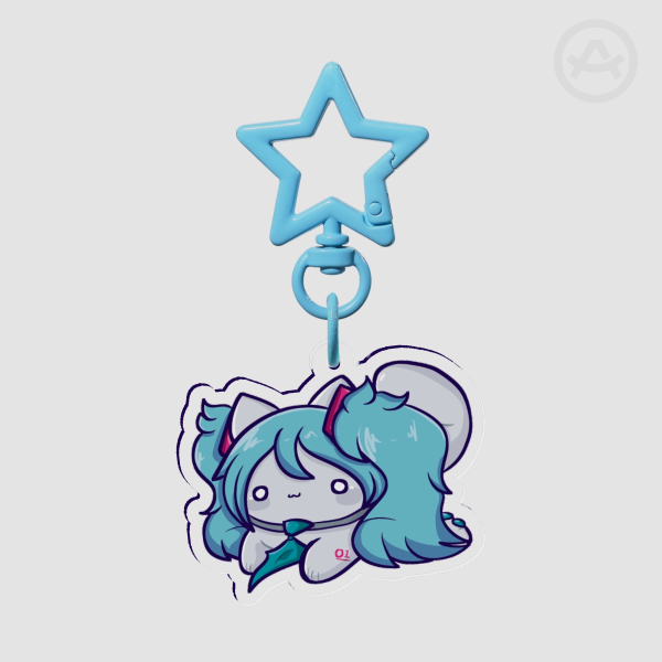 Hatsune Miku Cat Acrylic Keychain