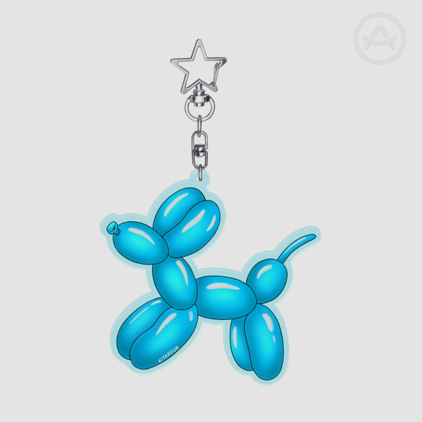 Blue Balloon Dog - Acrylic Keychains