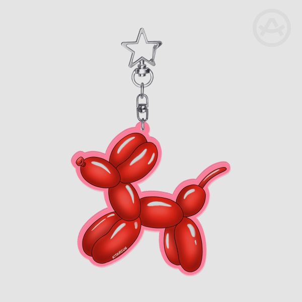 Red Balloon Dog - Acrylic Keychains