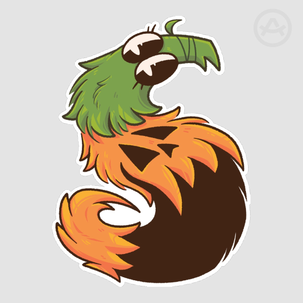 Jack-O-Lantern Worm Sticker