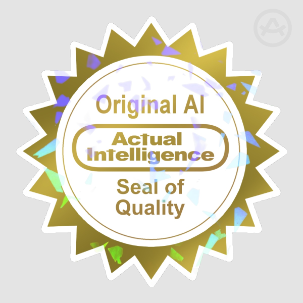 Actual Intelligence Seal of Quality Sticker