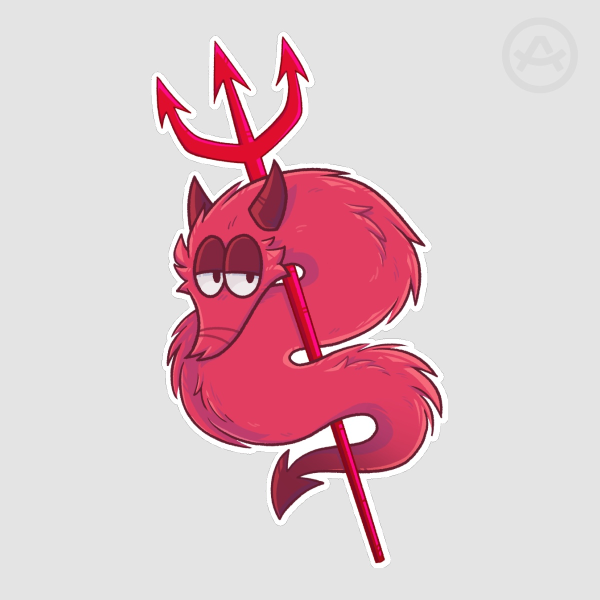 Devil Worm Sticker