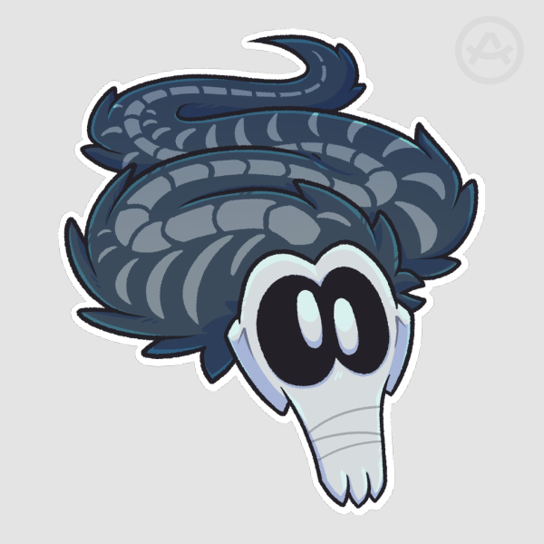 Skeleton Worm Sticker