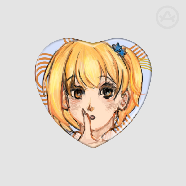Haikyuu Yachi Hitoka Heart Shape Holographic Badge