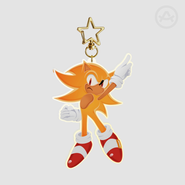 Super Sonic Crossworlds Champion Gradient Keychain