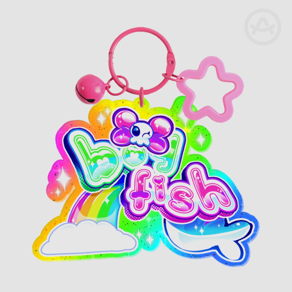 BOYFISH logo RAINBOW🌈 edge & bell keychain