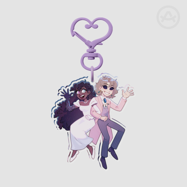 Seb and Elaine chibi keychain