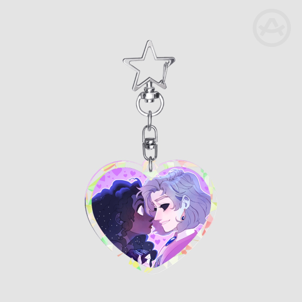 Seb and Elaine Broken Glass Acrylic Keychain