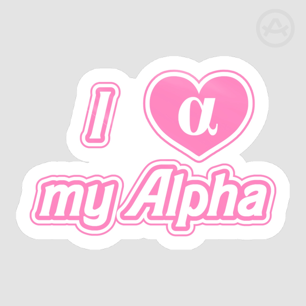 I Love My Alpha Die-Cut Sticker
