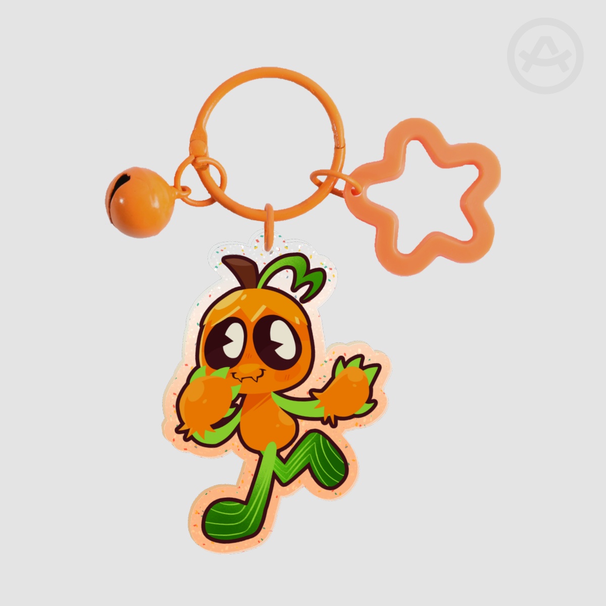 Gourdy Dandy's World Glitter Colored Edge Acrylic Keychains by