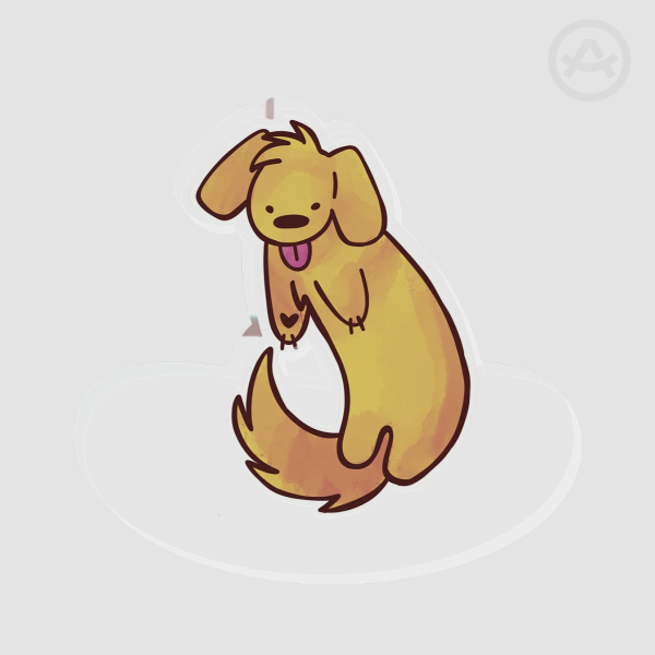 Doggie  Shake Acrylic Stand No Base - 0.27"(70mm), 0.39"(10mm)