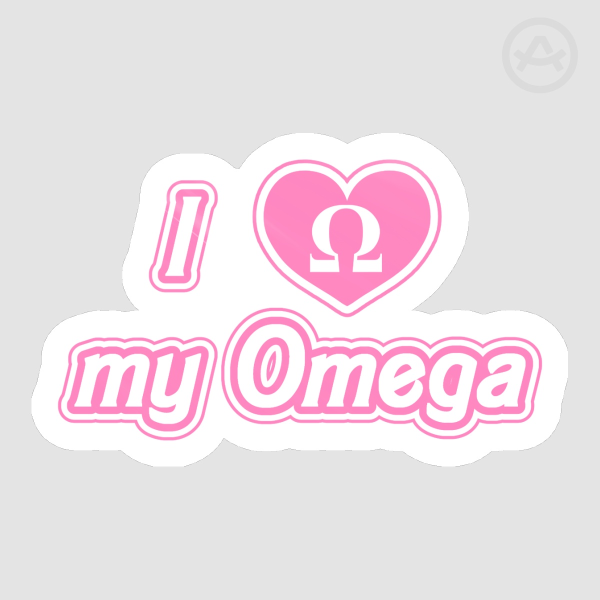 I Love My Omega Die-Cut Sticker