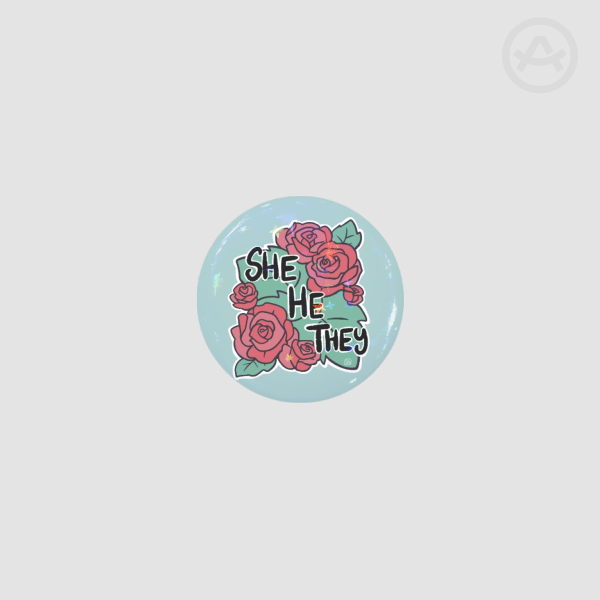 She/He/They - holo star Badge