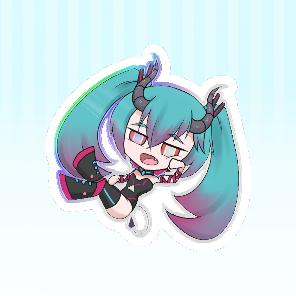 Demon Miku Hot Foil Stamping Die Cut Stickers