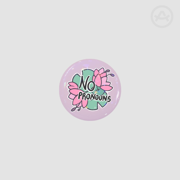 No Pronouns - holo star Badge