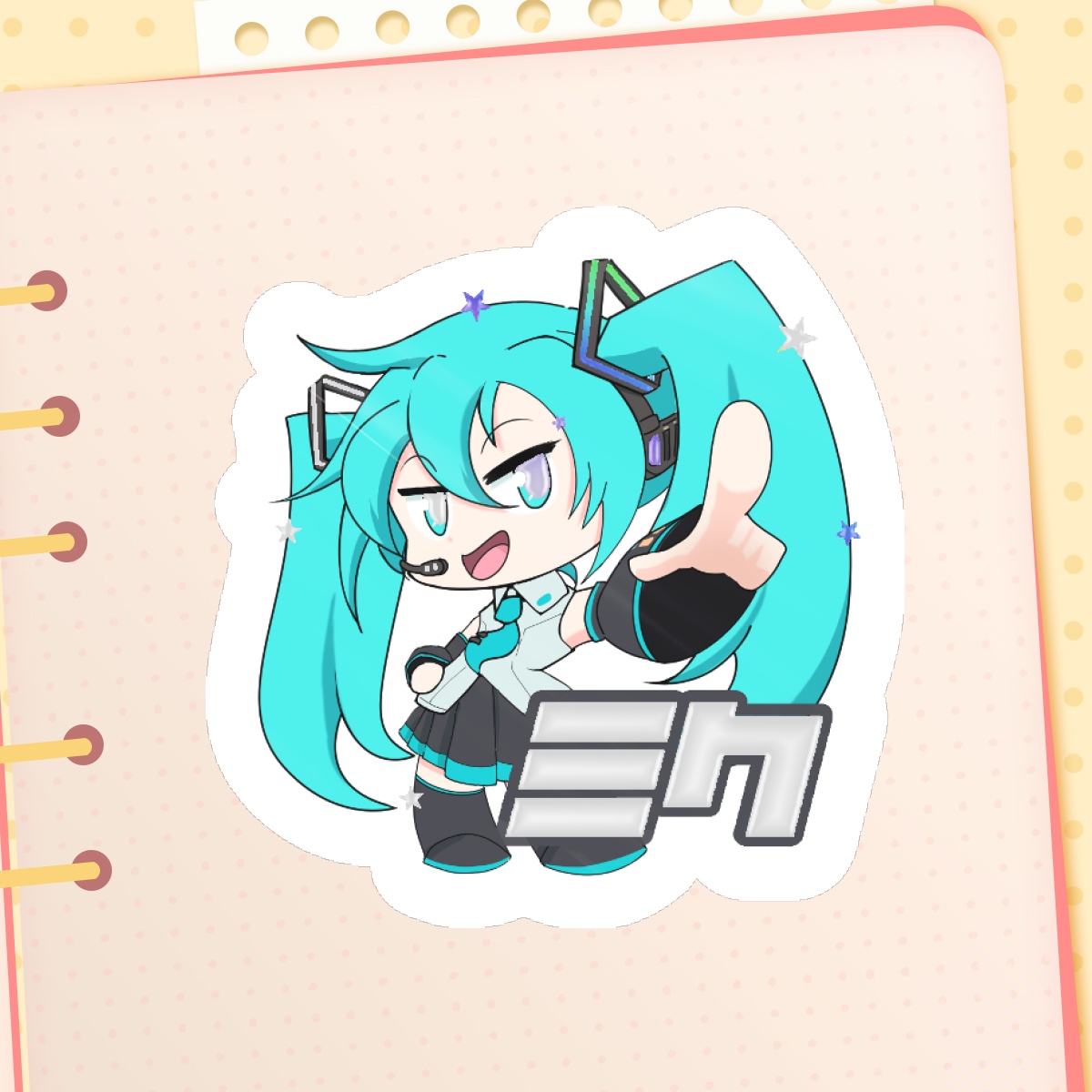 Miku  Hot Foil Stamping Die Cut Stickers