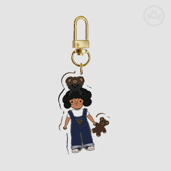 Atiredcloud Mascot Teddy Themed Clear Acrylic Keychains