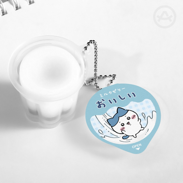 Hachiware Squishy Scented Pudding Jelly Keychains