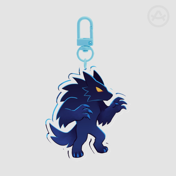 Blue Werewolf Keychain