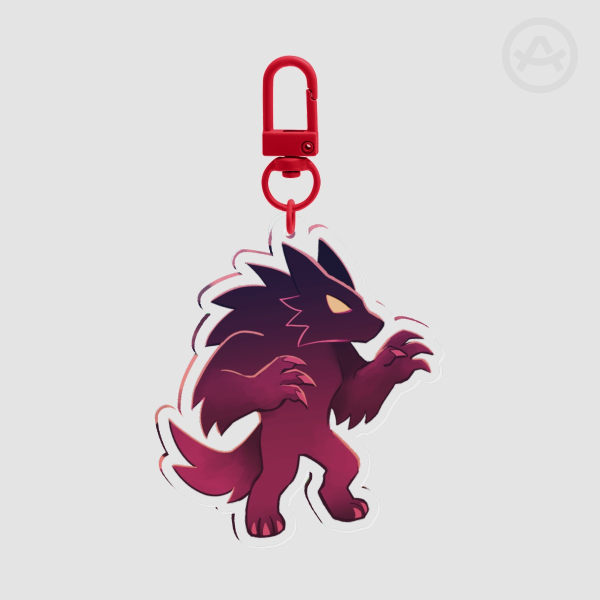 Red Werewolf Keychain