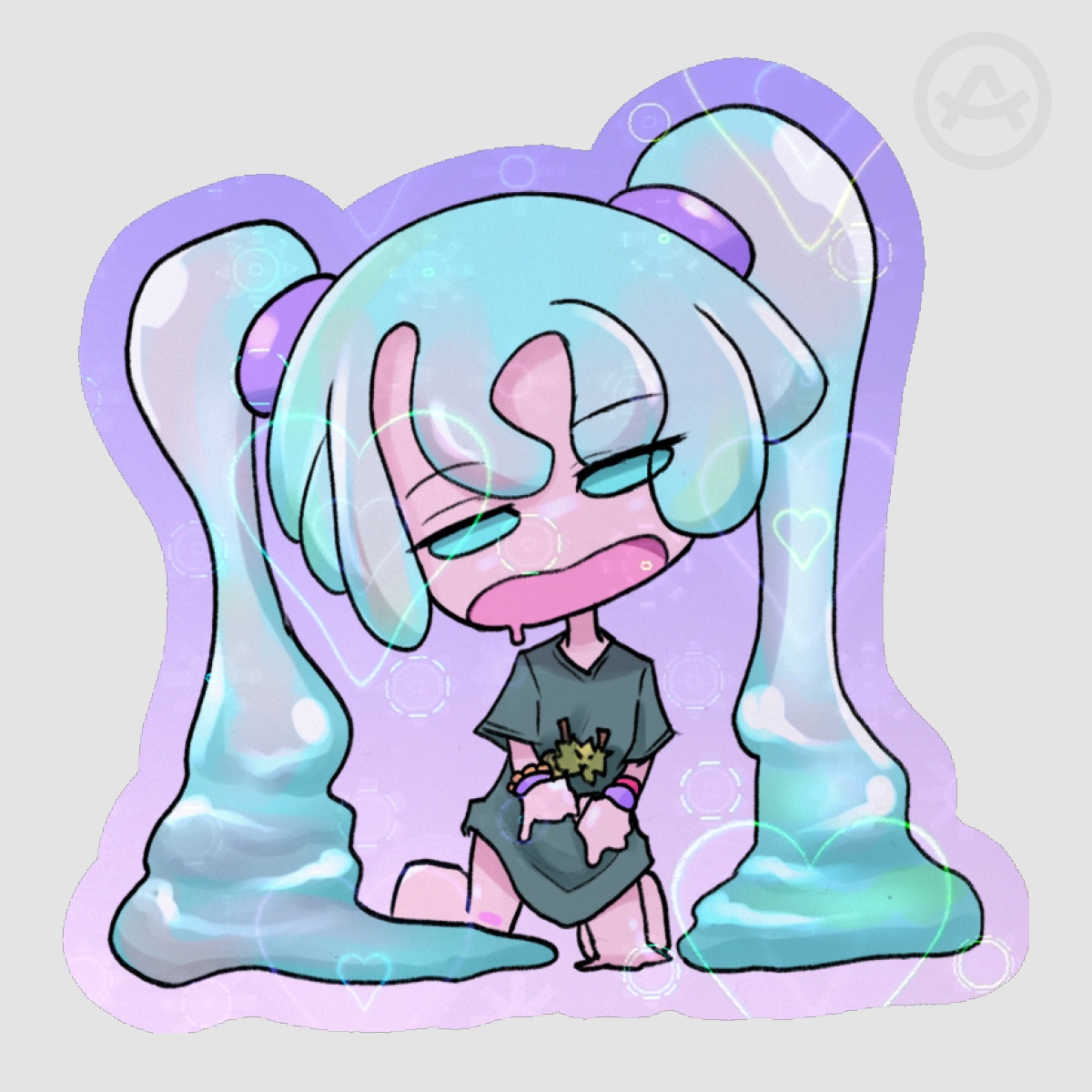 Slime Miku Colored Edge Die Cut Sticker