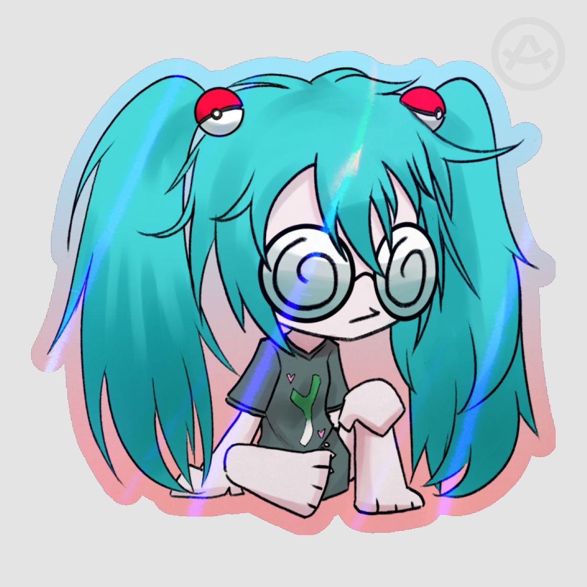 Otaku Miku Colored Edge Die Cut Sticker
