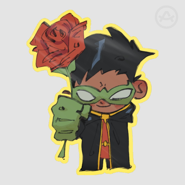 Damian Rose Die Cut Sticker