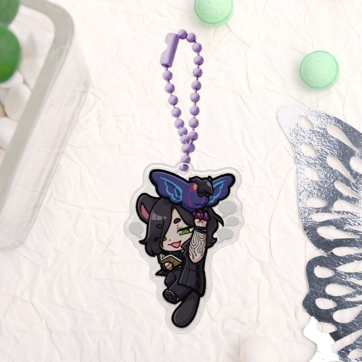 [ DMC ] Kitty V Epoxy Keychain