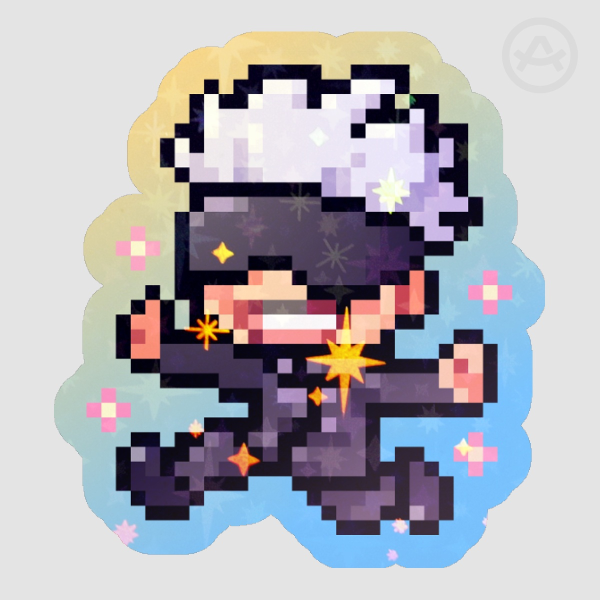 jjk skipping gojou pixel sticker
