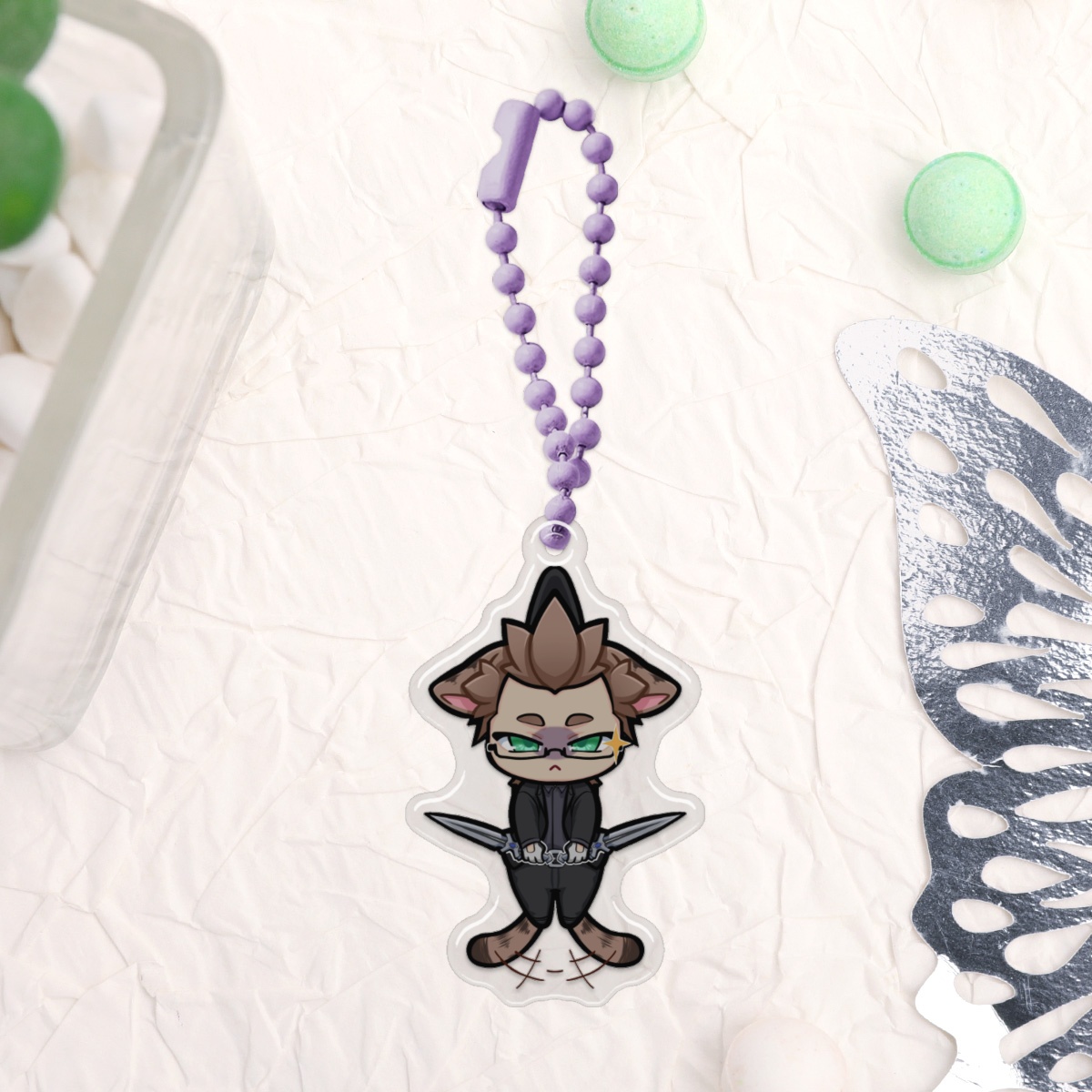 [ FFXV ] Kitty Ignis Epoxy Keychain