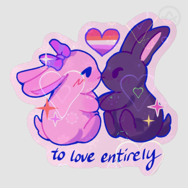 lesbuns holo sticker