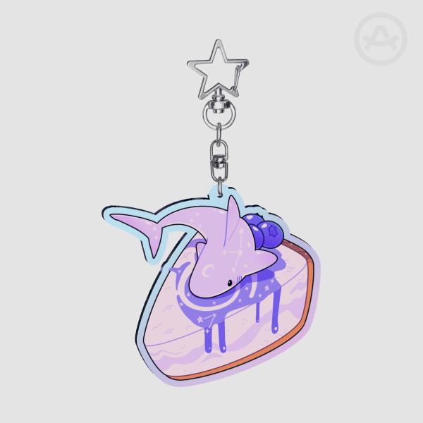 Cheesecake shark Rainbow Keychain
