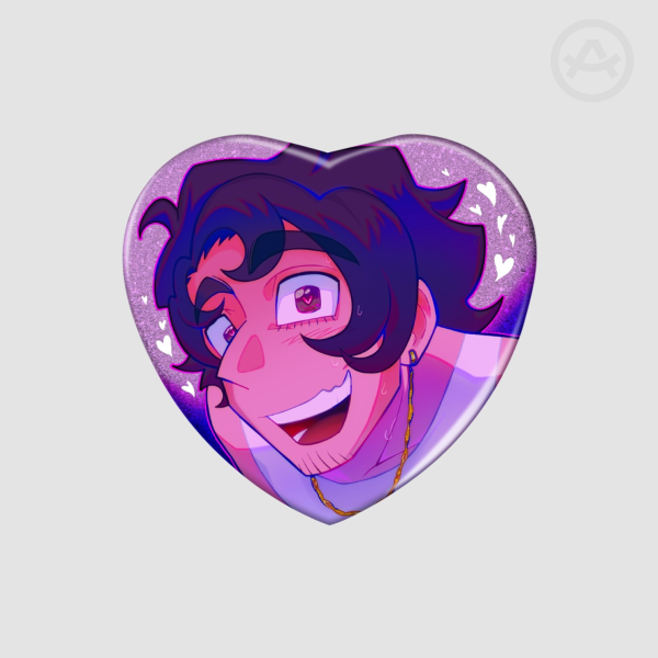 Observing Heart Glitter Pin