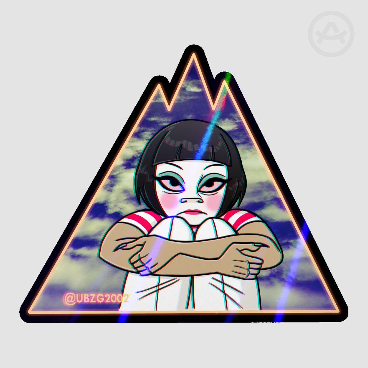 Mountain Noodle holo sticker