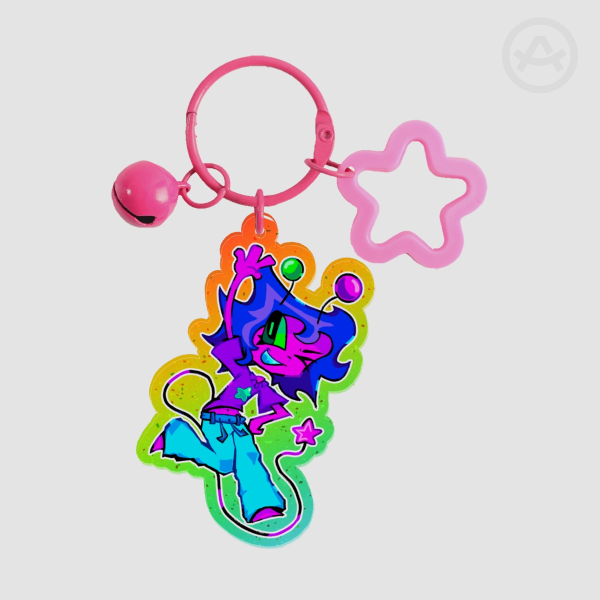 SLEEPYISZEEPY Rainbow Glitter Bell Keychain